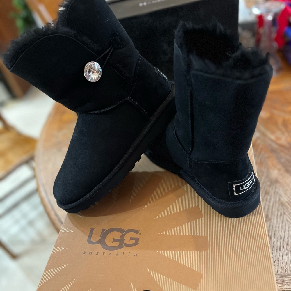 Brand new with box UGG Black Boots with Crystal Accent